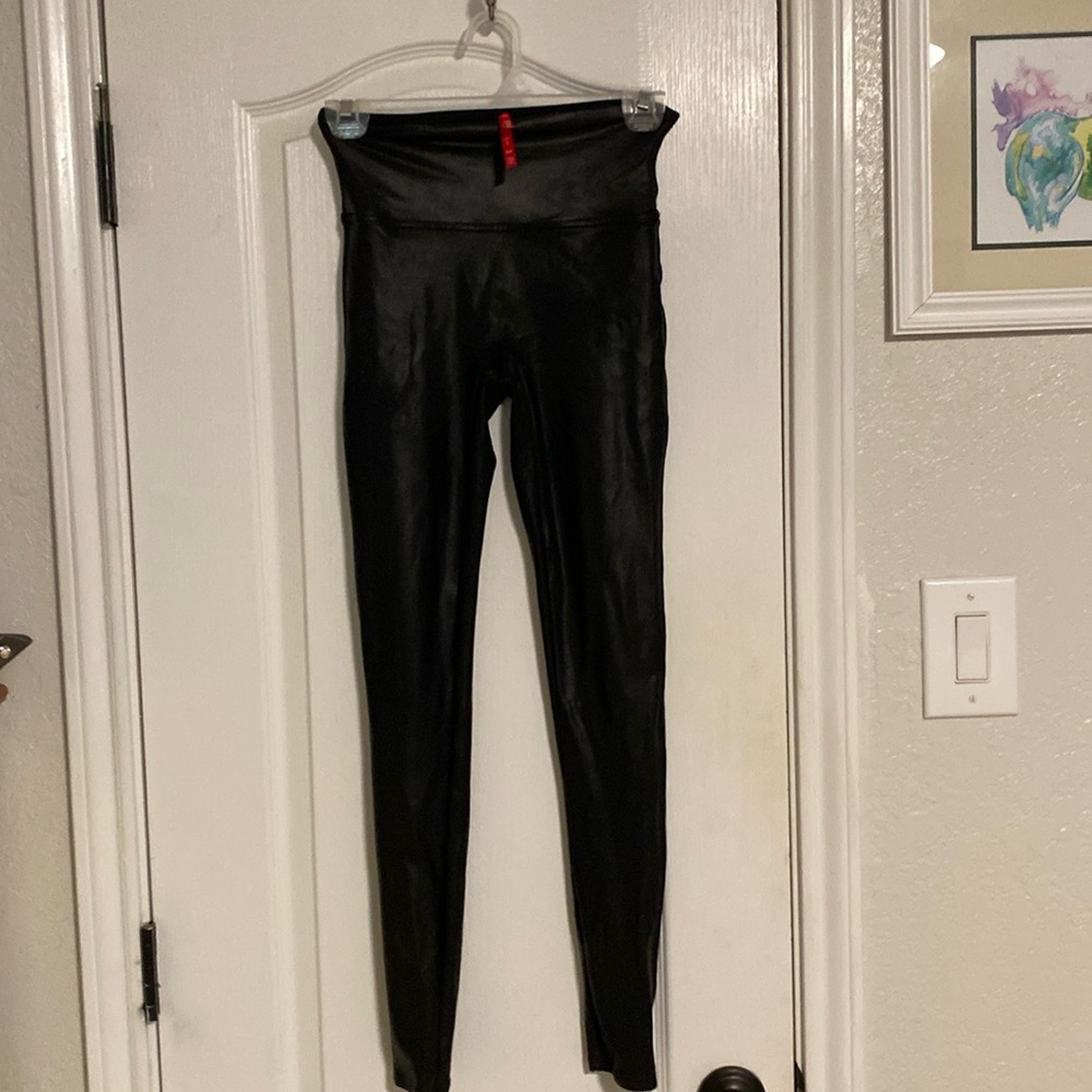 Spanx leather look leggings SZ S/P